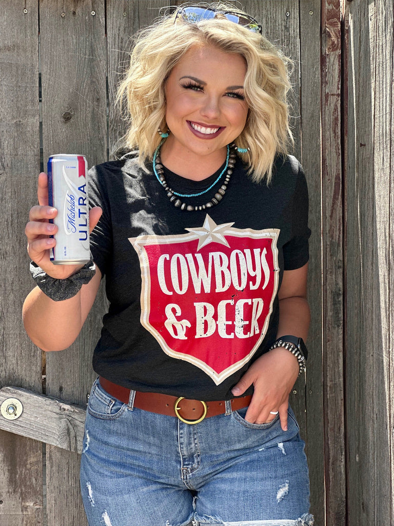 Pink Cowboys & Beer Tee