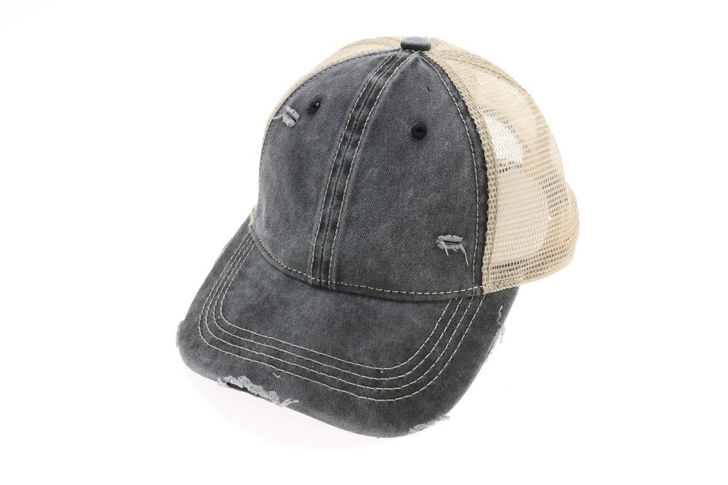 Stone Washed Mesh Back Cotton Cap