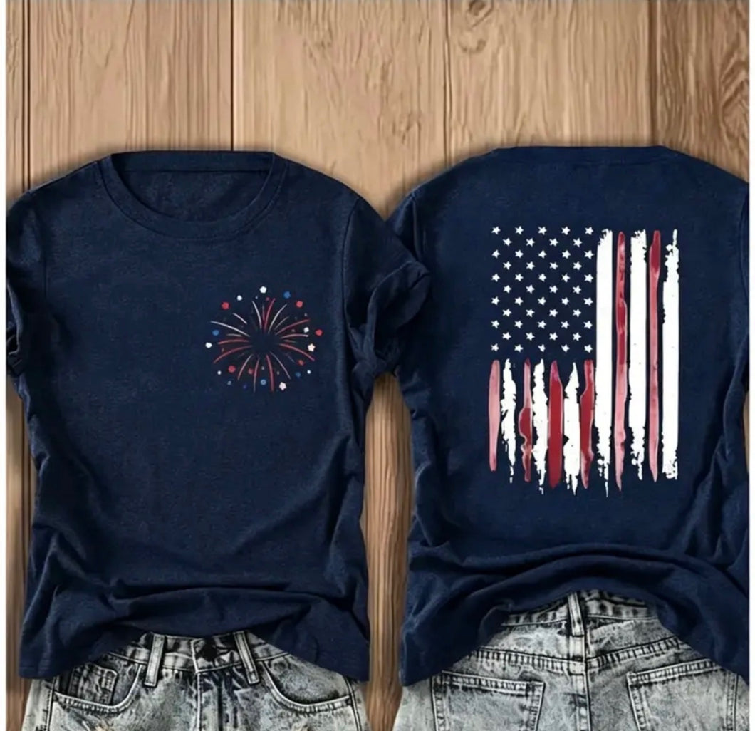 Fireworks and Flag Shirt