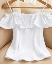 White Ruffle Off-Shoulder Top