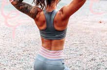 Grey workout sports bra